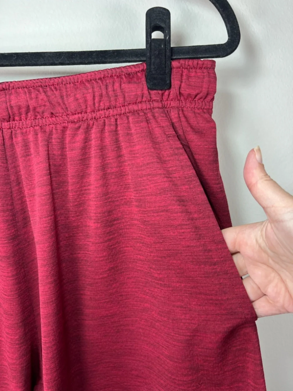 Nike Dri-Fit Athletic Shorts Heathered Red Pull On Pockets Stretch Athleisure XL